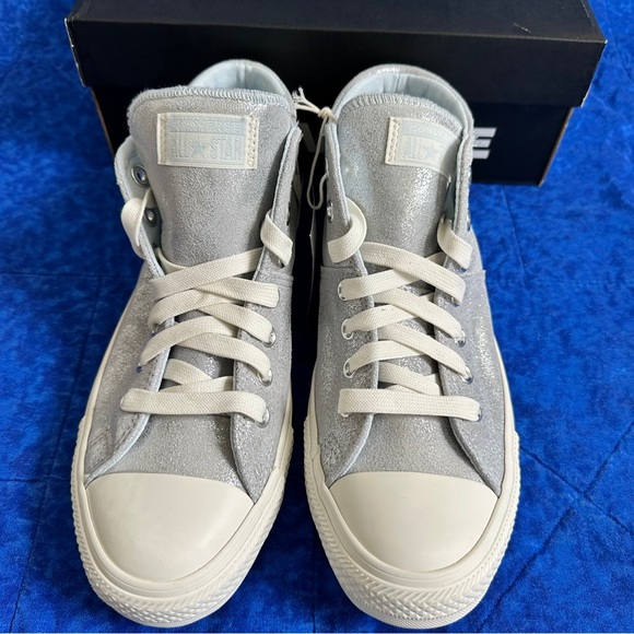 Converse Chuck Taylor All Star Mid Top Madison Silver Metallic NEW Women’s 11 - Picture 4 of 8